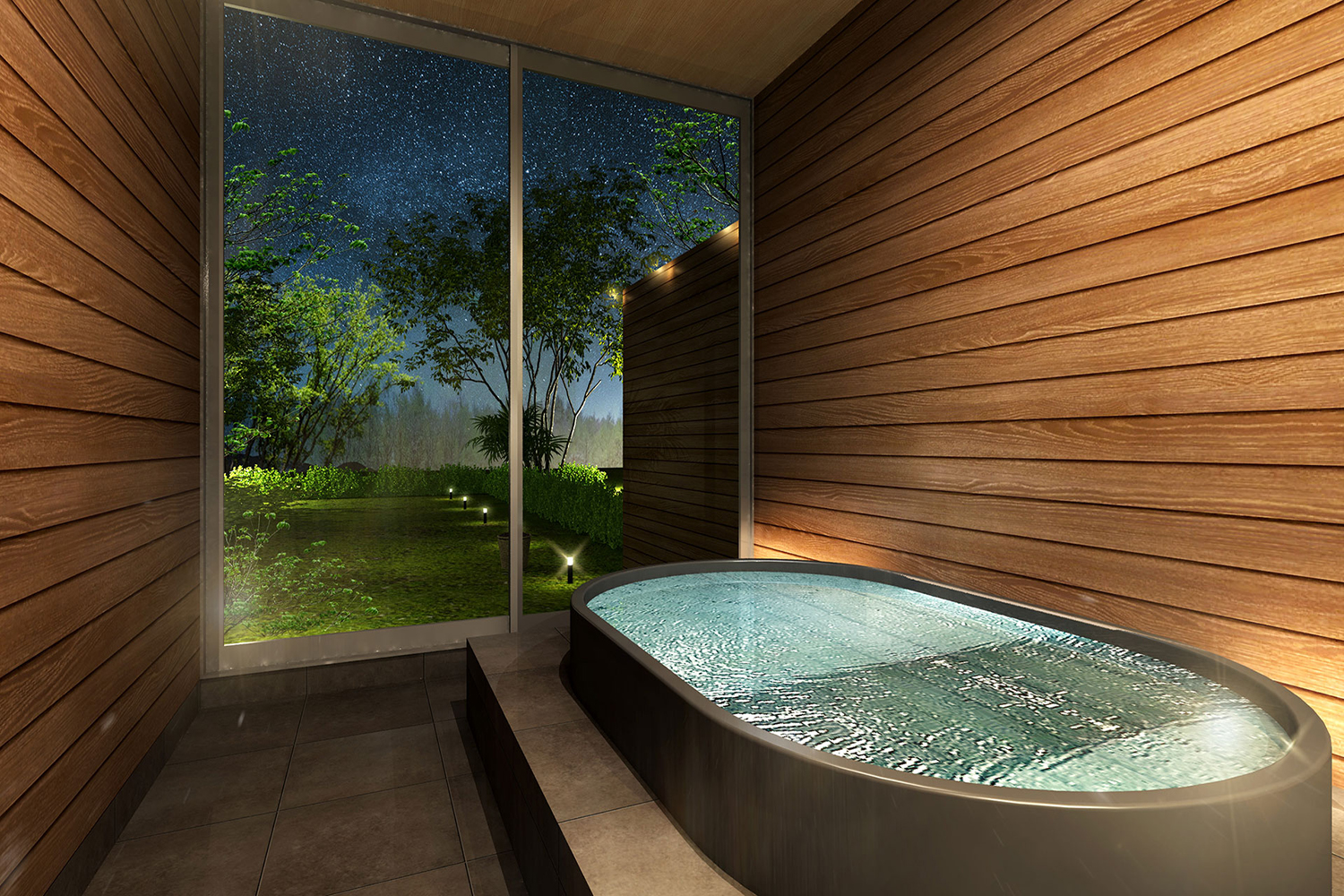 客室風呂は天然温泉を使用