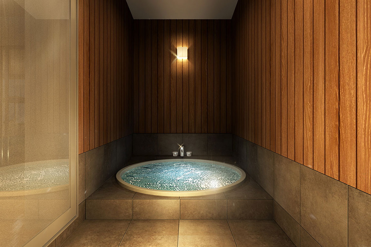 客室風呂は天然温泉を使用