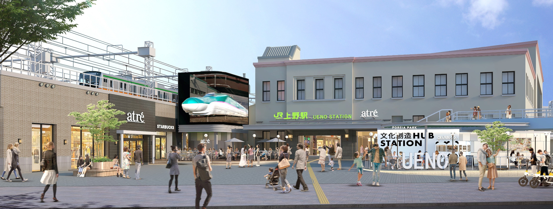 「上野広小路口ビジョン」に隣接する駅前広場もあわせて整備