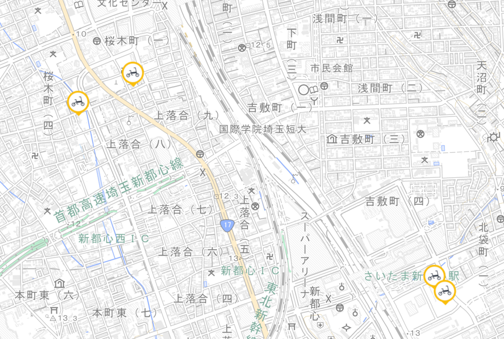 さいたま市のステーションマップ。2024年2月1日～。3月中に浦和駅周辺、5月中に大宮駅周辺に拡大予定