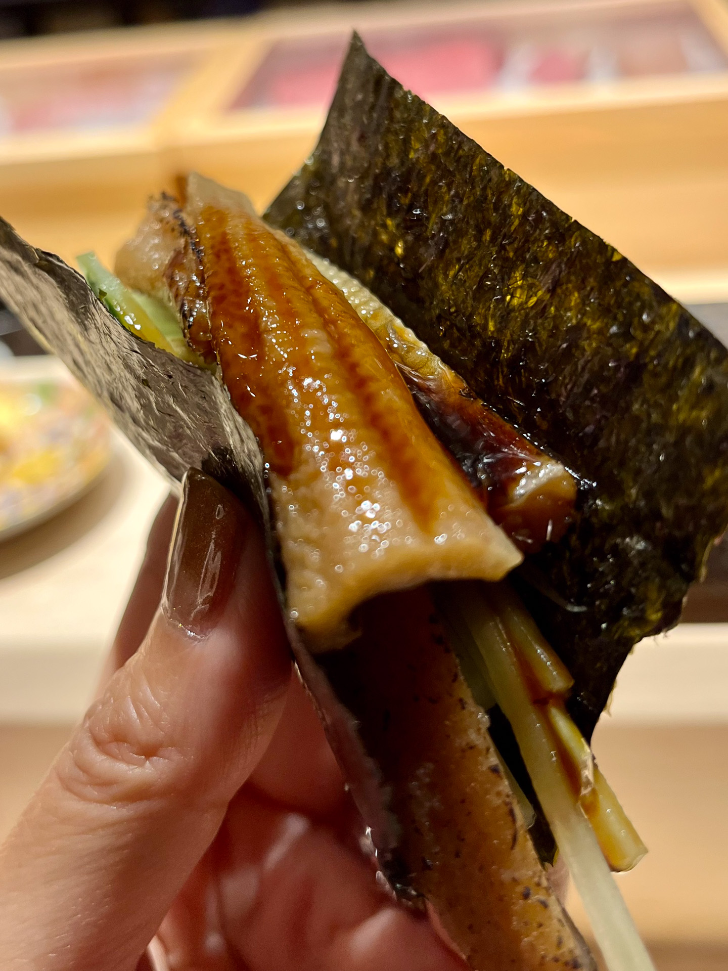 アナゴの手巻き寿司