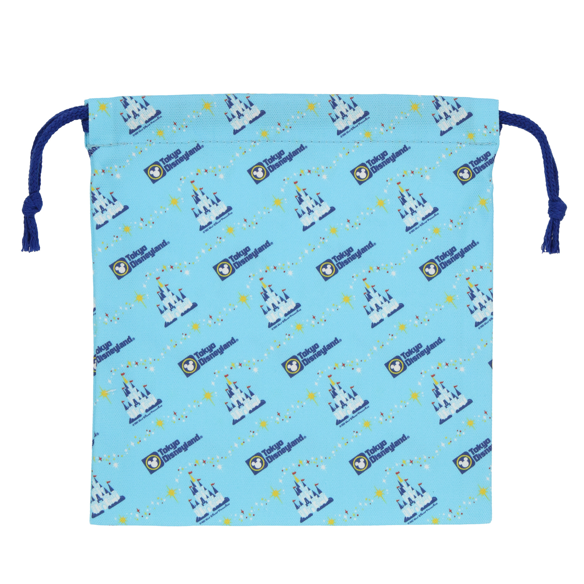 開園当初のデザインをプリント。ブルーとシンデレラ城、そしてロゴがポイント