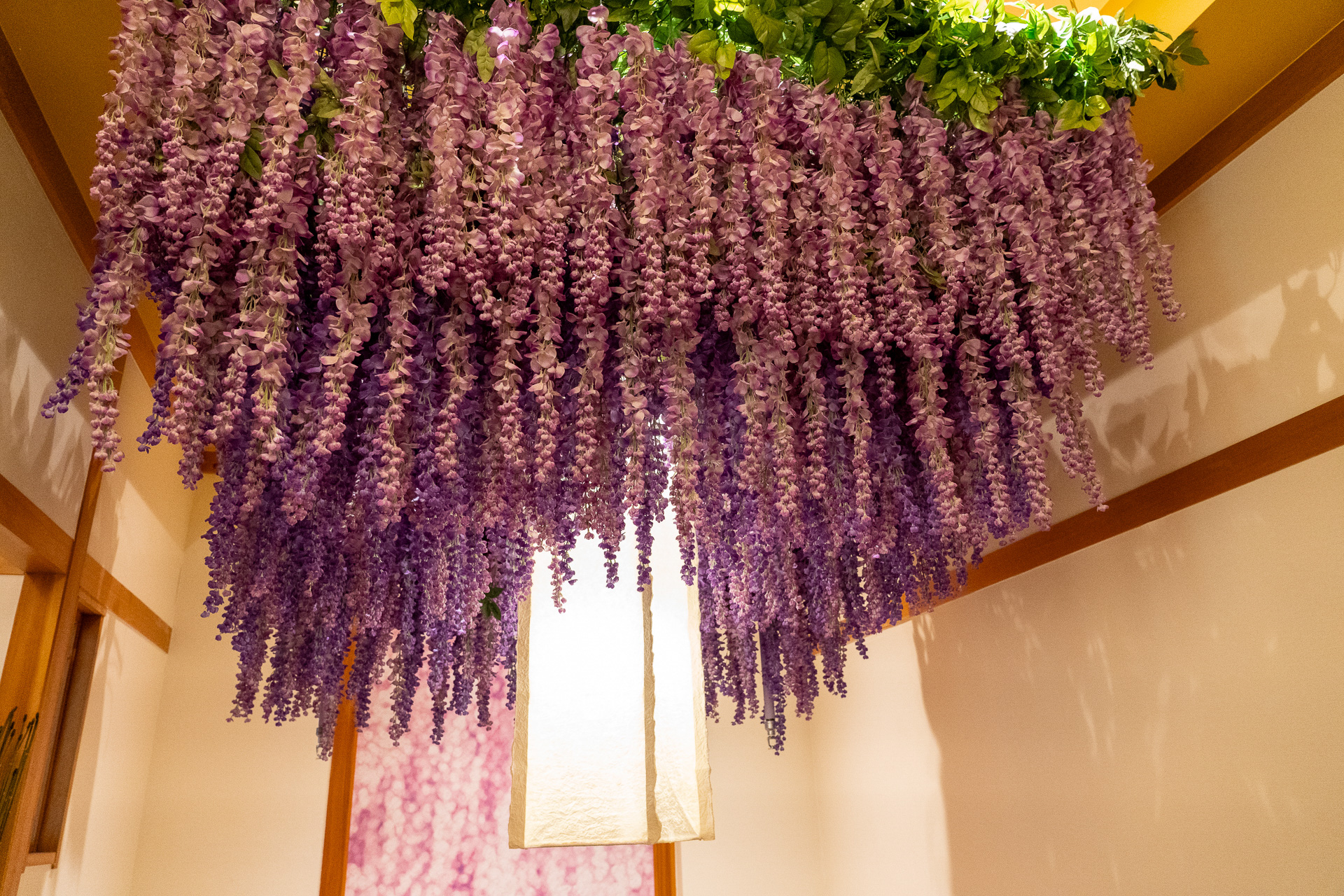 天井からは鬼除けの藤の花
