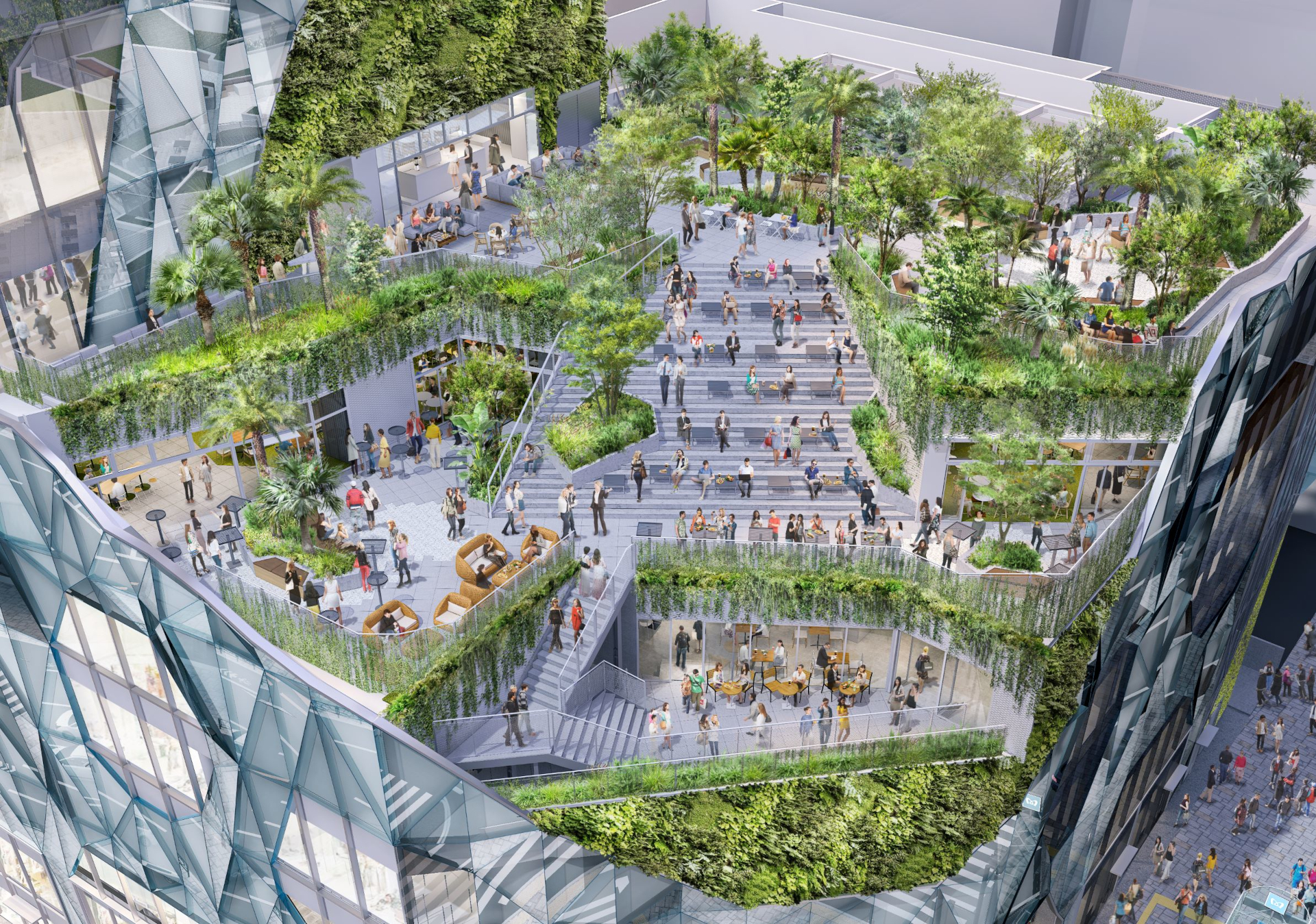 都心に緑あふれるハラカドの7階屋上テラス