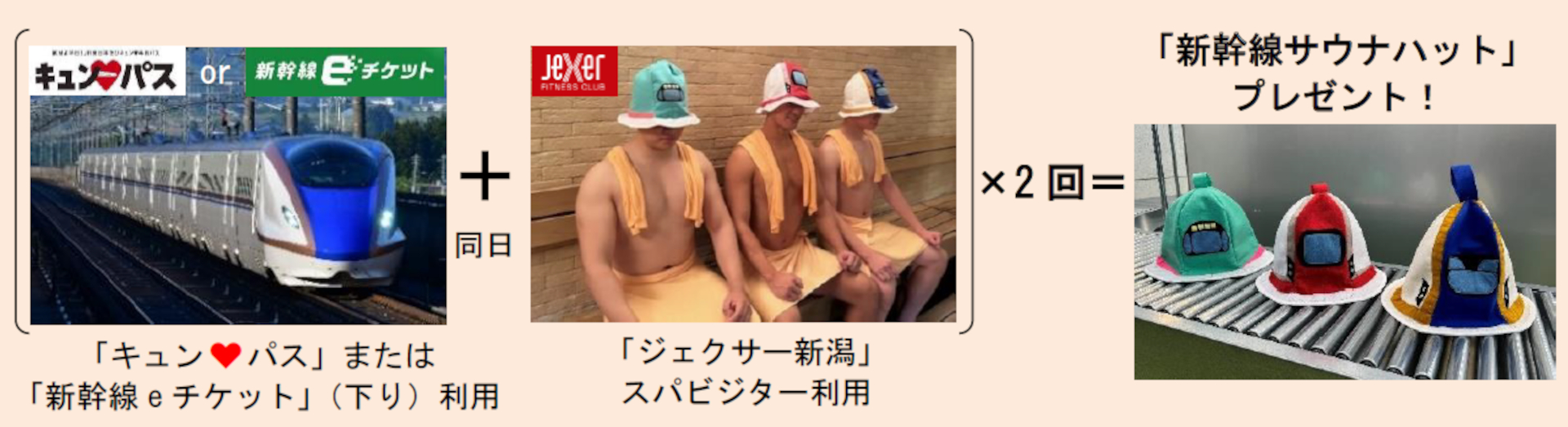 上越新幹線に乗って新潟駅近スパでととのう「新幹線サウナハットプレゼントキャンペーン」実施