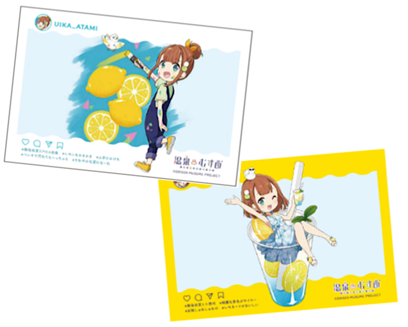 【新品未開封】温泉むすめ 熱海 アクリルキーホルダー 6点＆缶バッジ6点セット 富士急行、熱海で温泉むすめとコラボ。熱海初夏（あたみういか