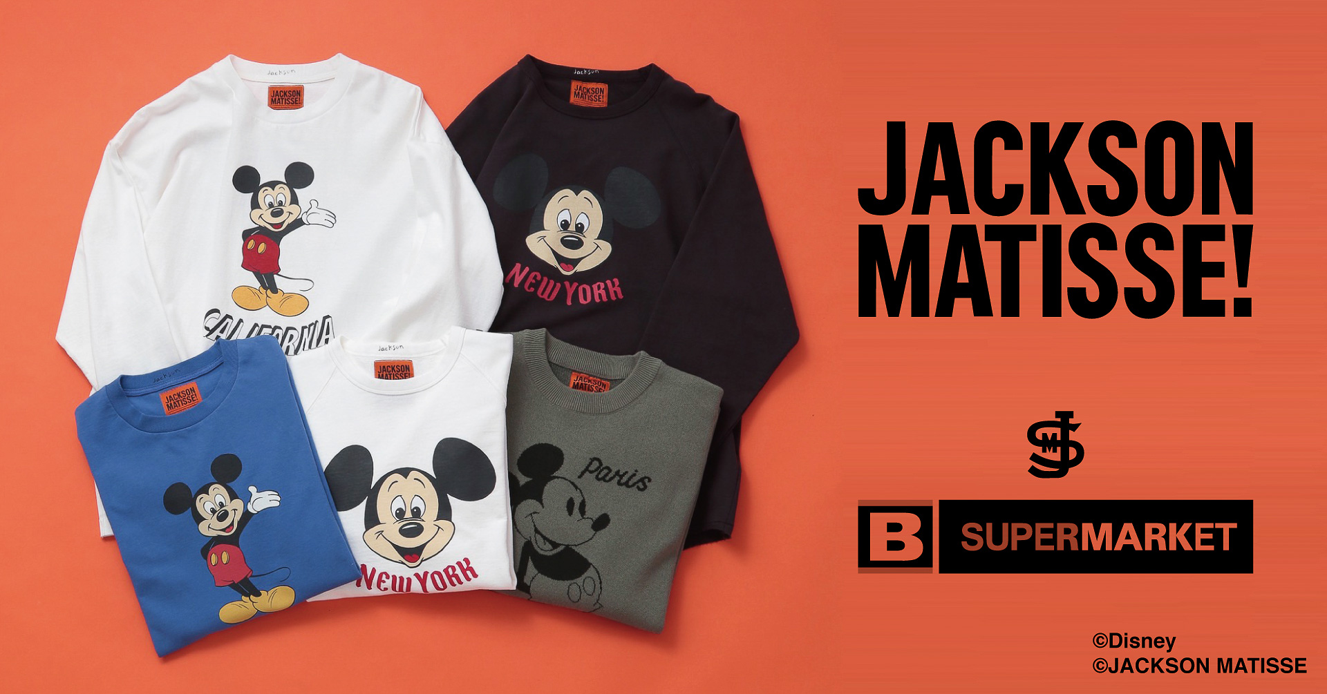 ミッキーマウス柄がポイントのBAYFLOW×JACKSON MATISSE!コラボアイテムが登場