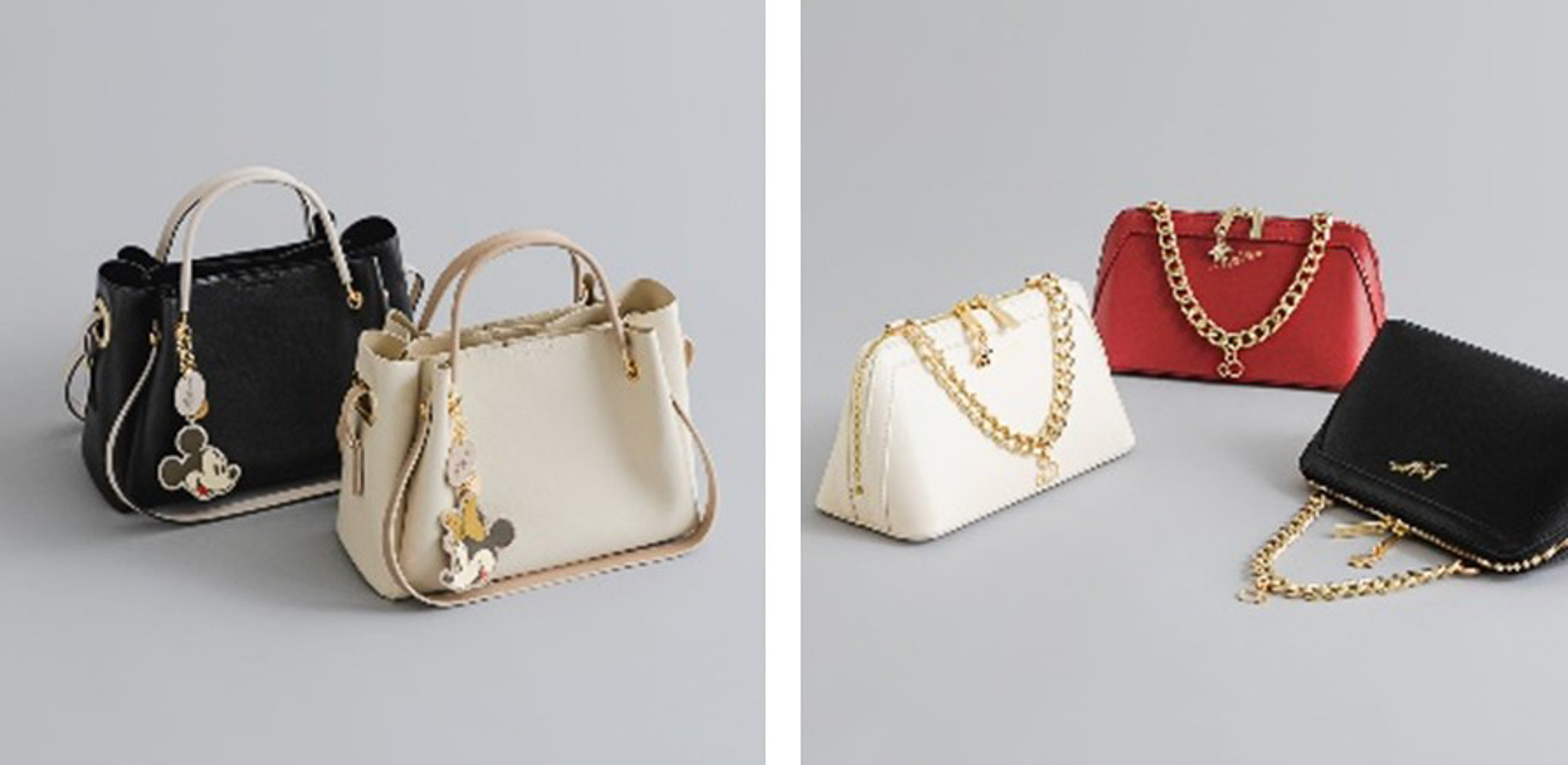「RODE SKO/ディズニーコレクションワイド4WAYトート」（1万4300円）、「RODE SKO/ディズニーコレクションお財布ショルダー」（1万1000円）