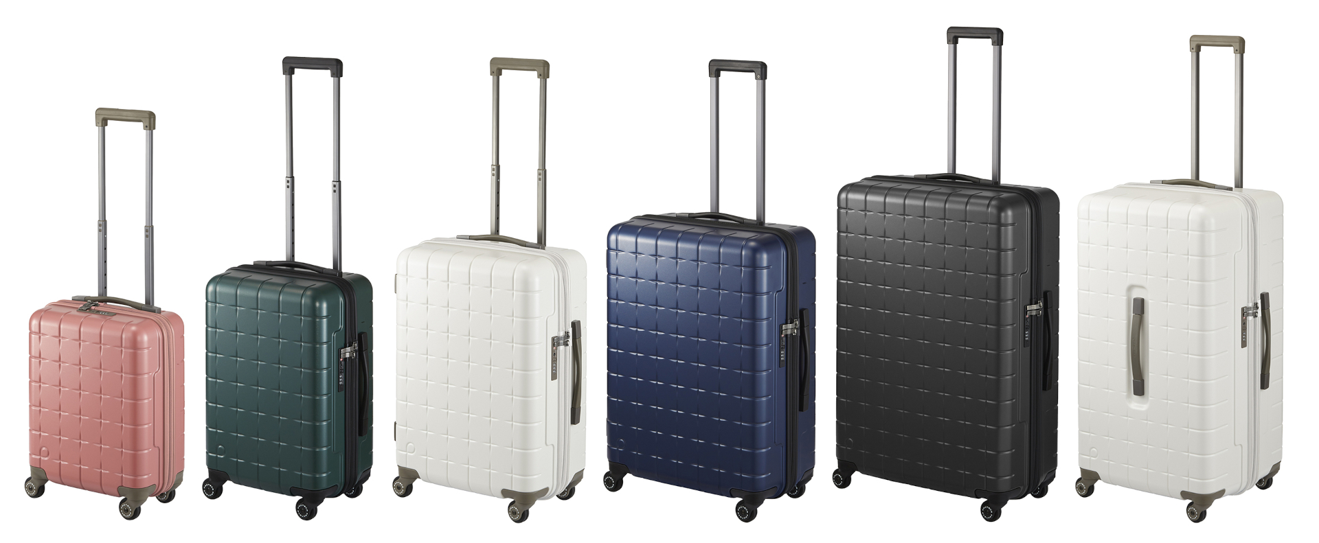 24L～105Lの6サイズ・5色を展開する