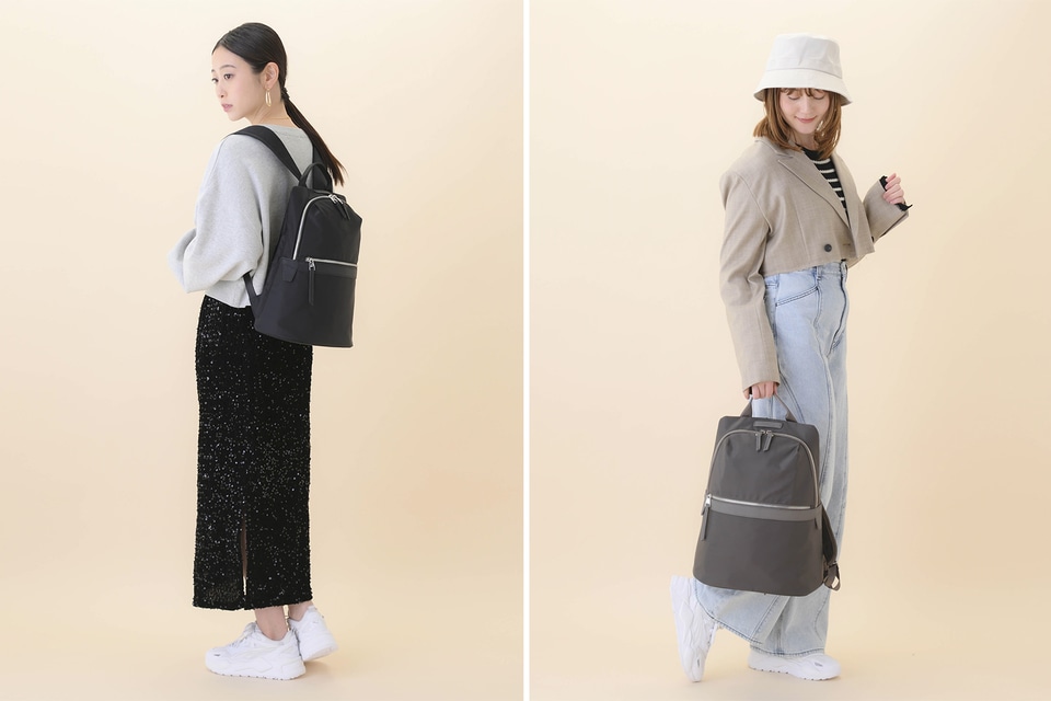 W&.Day/Night ピサラ スリムリュック15291 グレー 完売色 W＆.Day/Night 最大52% 7/27まで ダブルアンドデイナイト