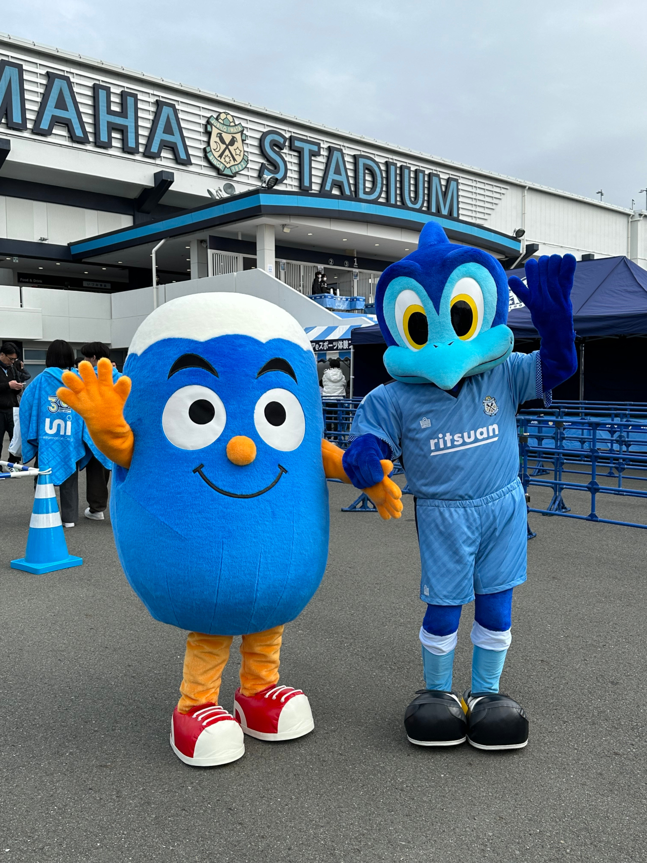 2月24日にヤマハスタジアムで開催されたサッカーJ1リーグ、ジュビロ磐田VSヴィッセル神戸戦には「ふじっぴー」も駆け付け応援