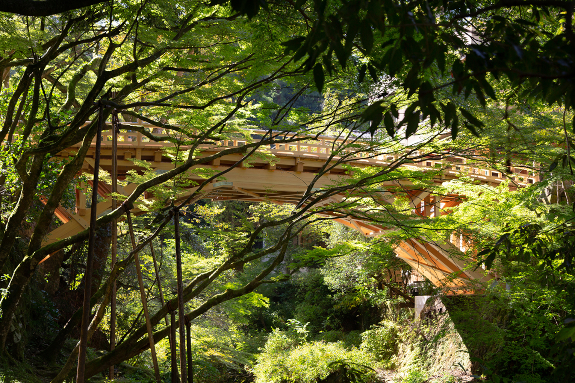 宿は鶴仙渓「こおろぎ橋」からすぐの立地で全室リバービュー