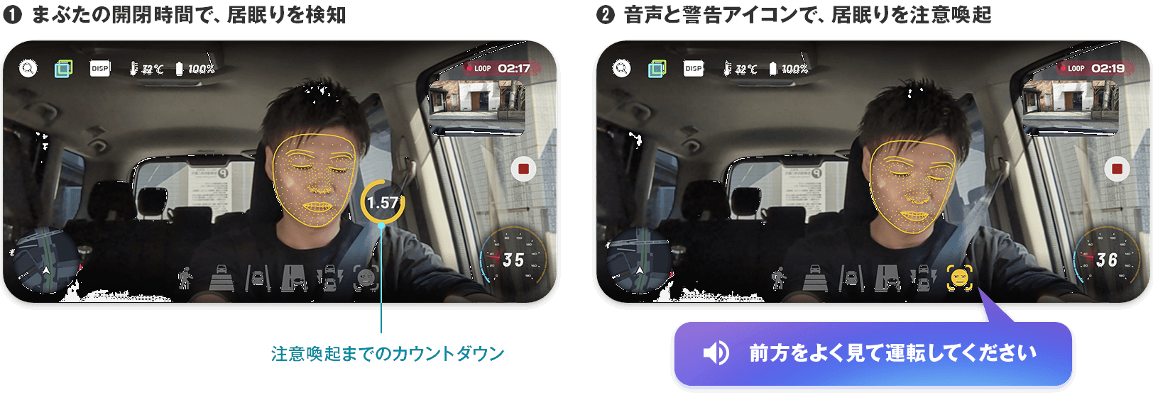 居眠り運転の注意喚起
