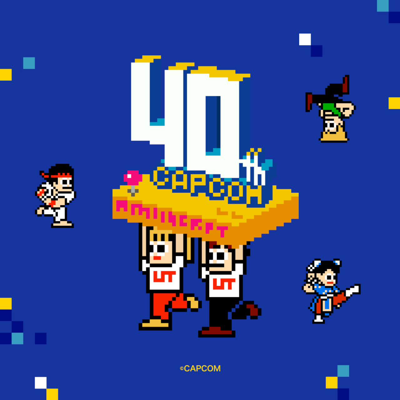 CAPCOMが創業した40年前当時を感じさせる8bitのレトロな雰囲気。ゲームは本格的で難易度も高め