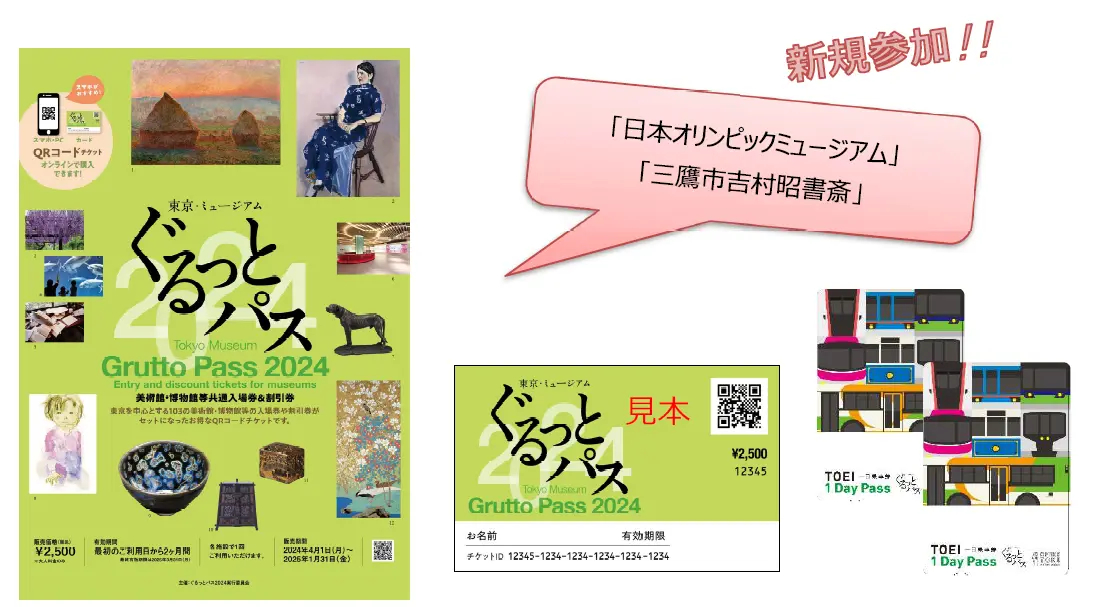 「都営まるごときっぷ」と「東京・ミュージアム ぐるっとパス2024」のセット