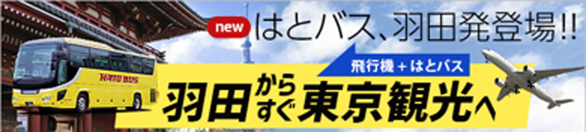 東京名所を巡る「はとバス」ツアーバスを運行