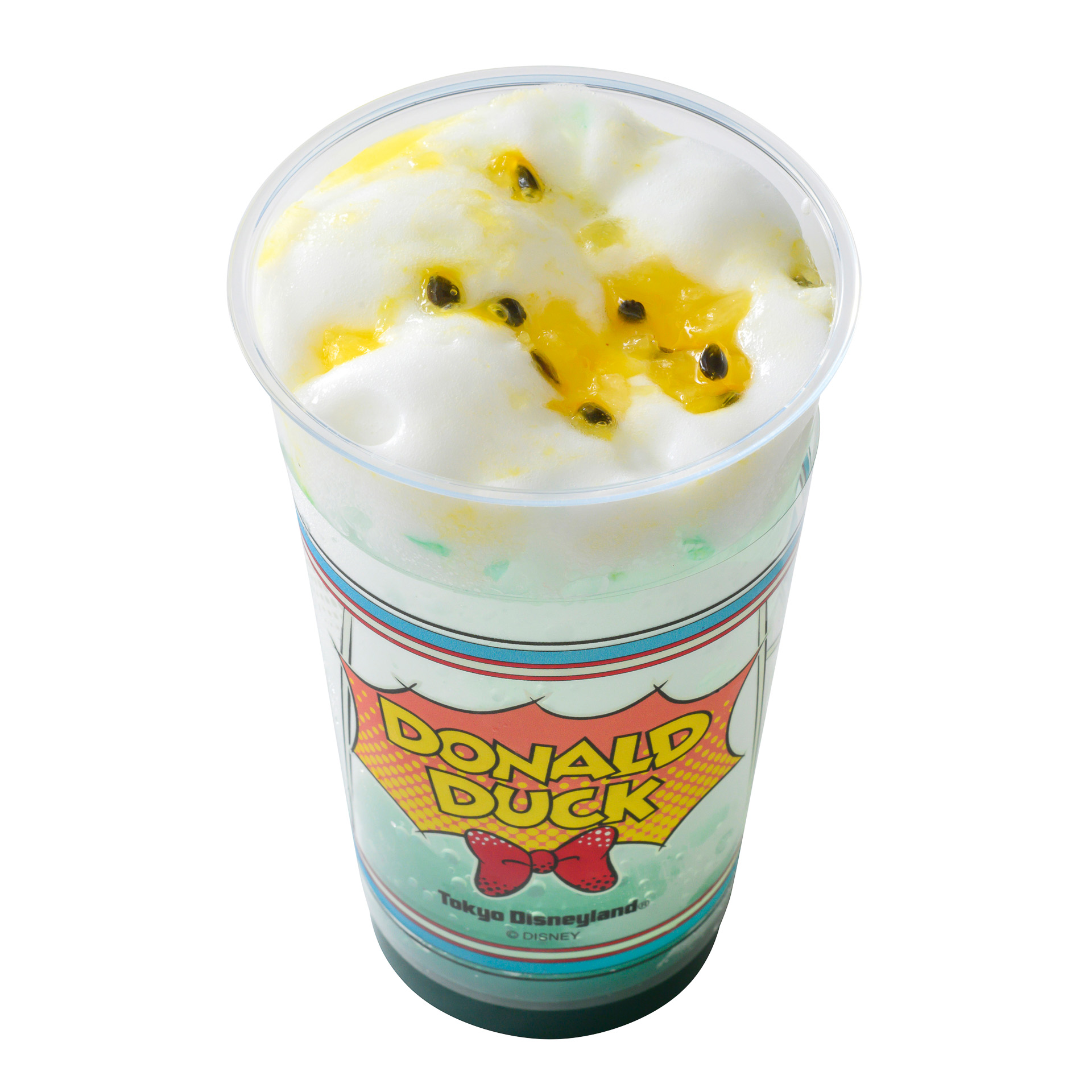 ドナルドダックらしいカラーのドリンクです。