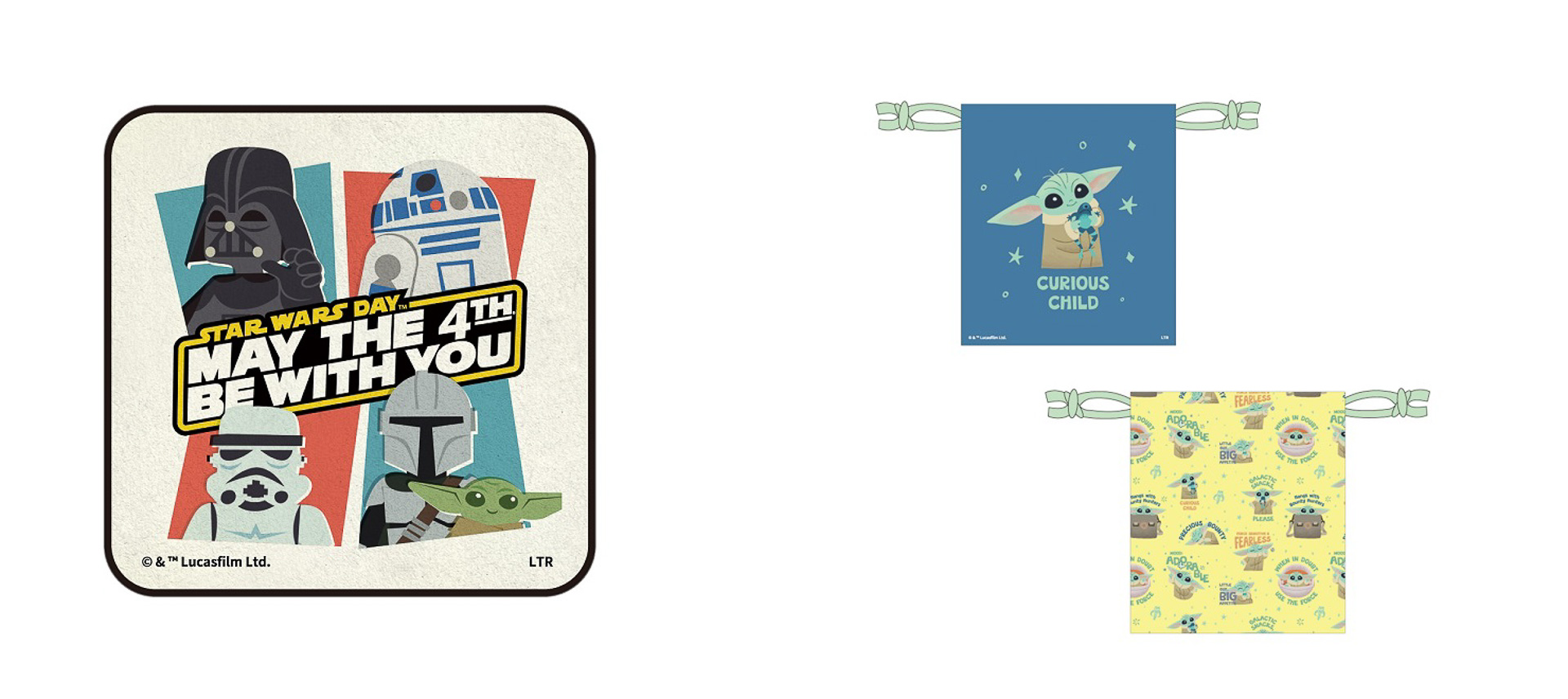 「ミニタオル」（1430円）、「巾着」（1430円）