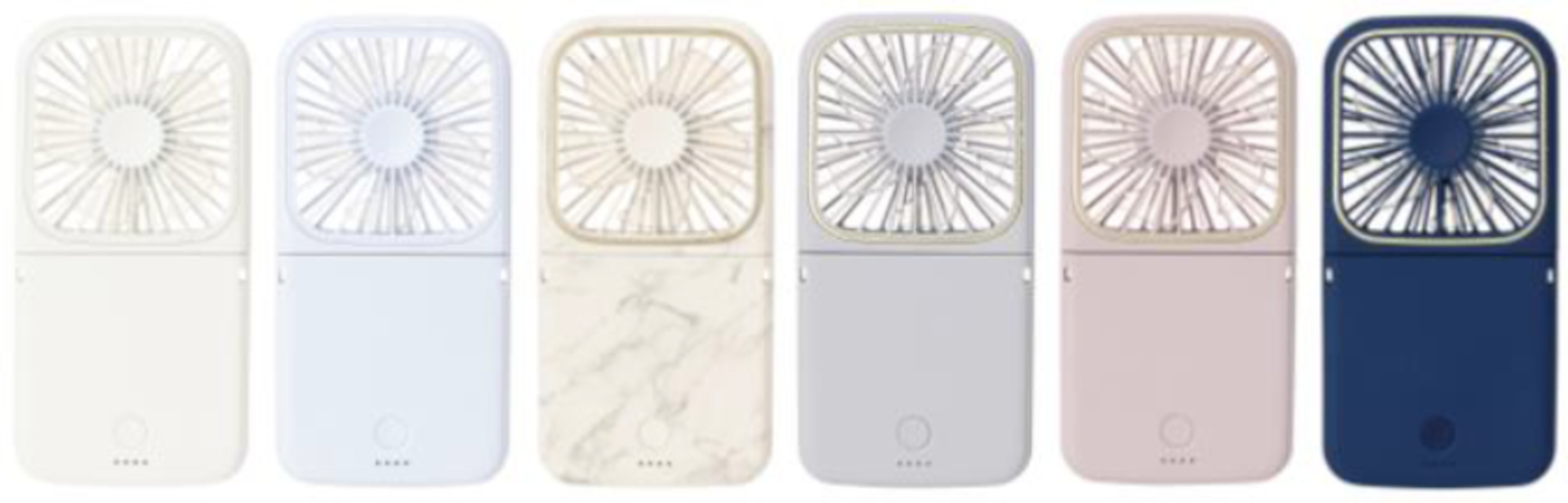 左から、ホワイト/ライトブルー/マーブルホワイト/マットグレー/マットピンク/マットネイビー