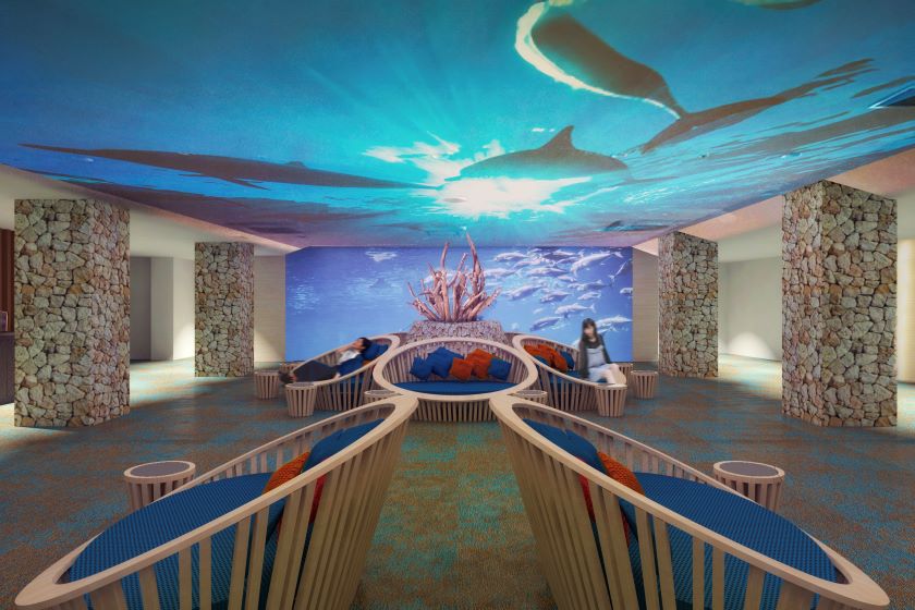 大浴場のフロアにある「湯上りラウンジ」でも冷たい飲み物やアイスキャンディーを提供する