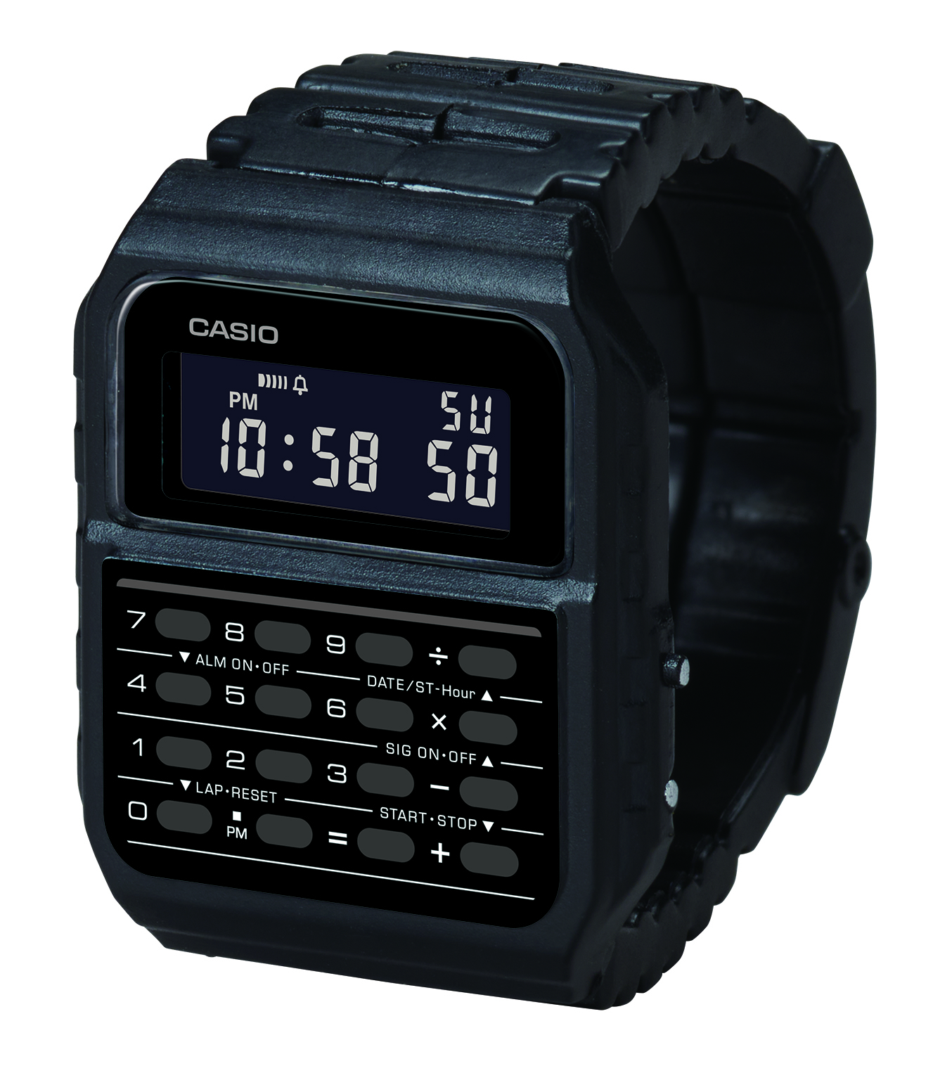 文字板に電卓機能を搭載したデジタルウオッチ「CA-53WF-1B」