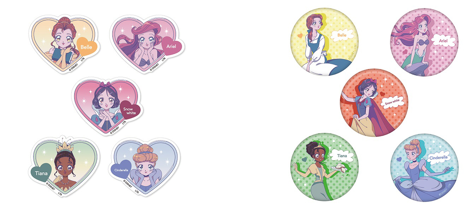 「ステッカー（ランダム5種）」（605円）、「缶ミラー（ランダム5種）」（990円）