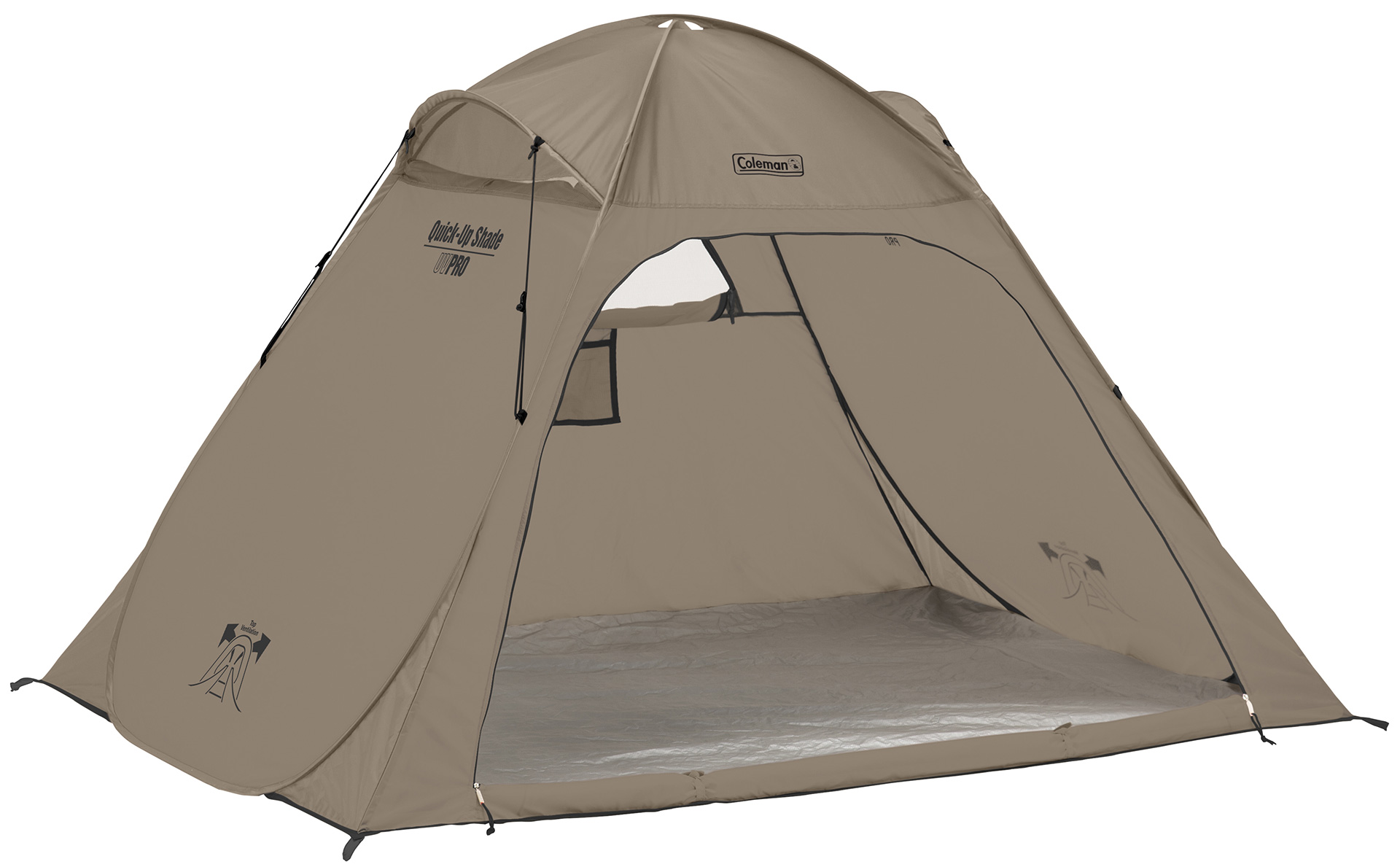 「クイックアップシェード」にはトップベンチレーションが搭載され、シェード内の通気性を高めるとともに広いヘッドスペースも確保する