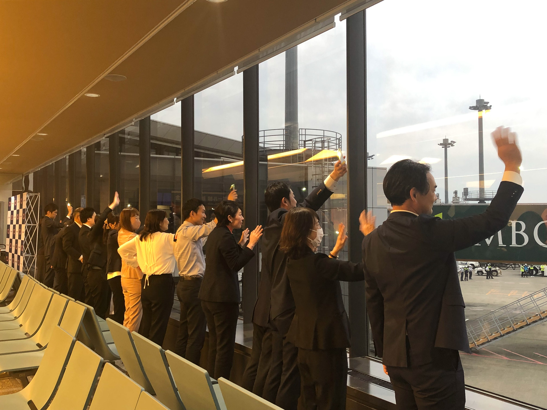 就航式典で登壇する株式会社エアージャパン 代表取締役社長 峯口秀喜氏（提供：エアージャパン）