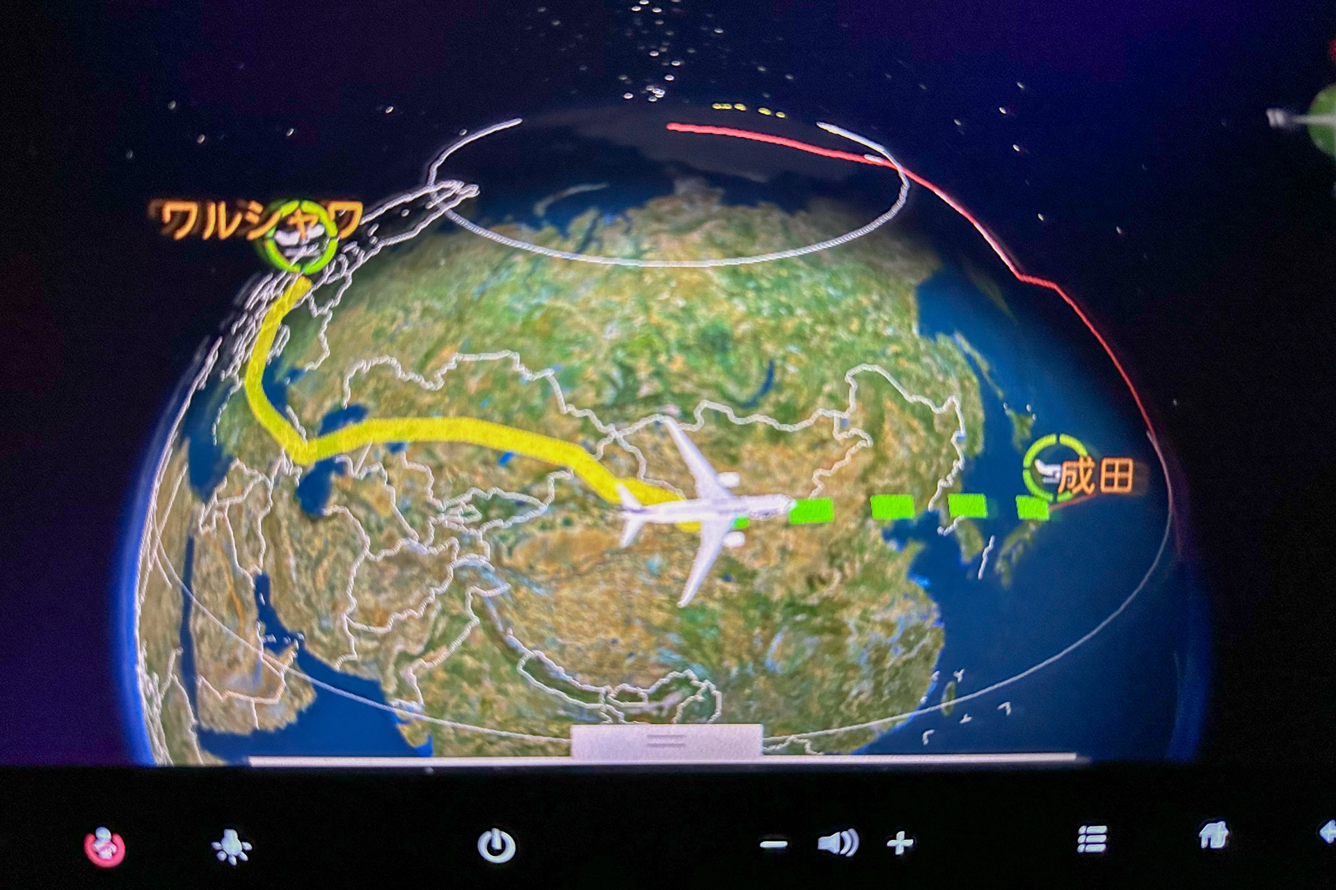 復路は南回りで12時間20分のフライト