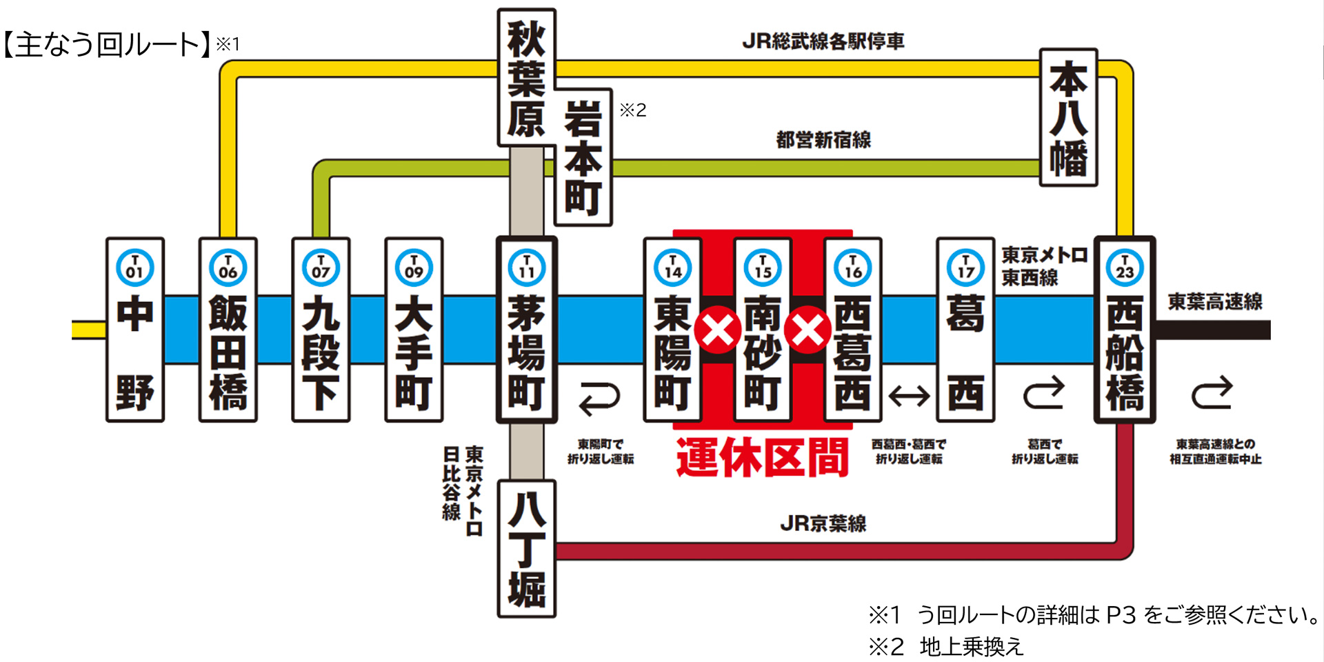 東西線 東陽町～西葛西で終日運休