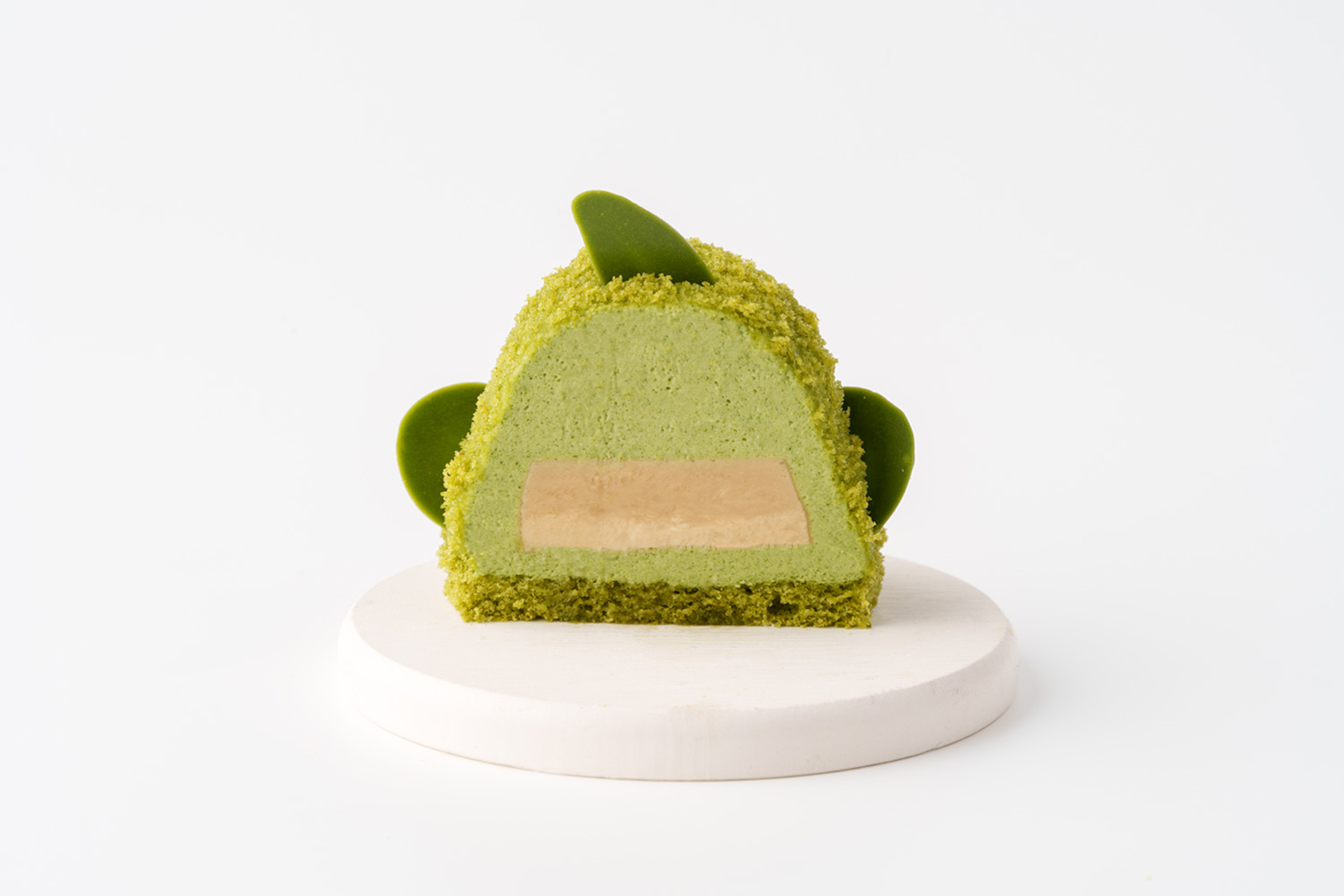 「揖斐川抹茶ぴよりん」の正面と断面