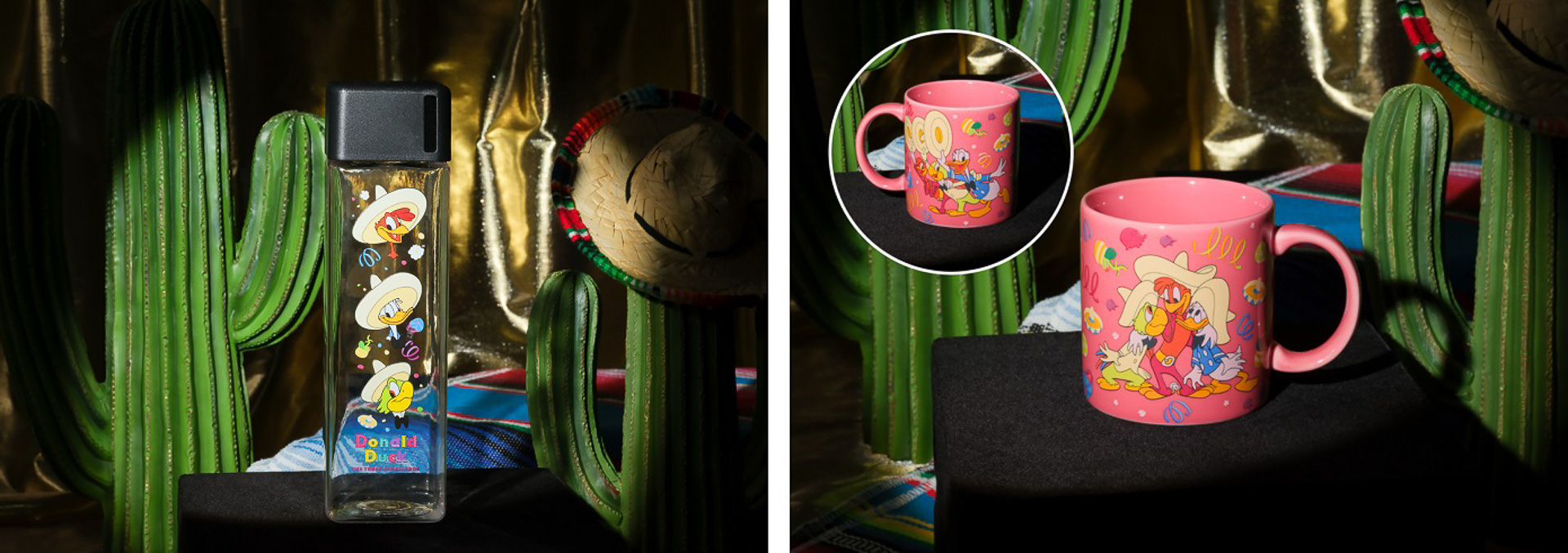 「スクエアボトル」（1650円）と「マグカップ」（2200円）