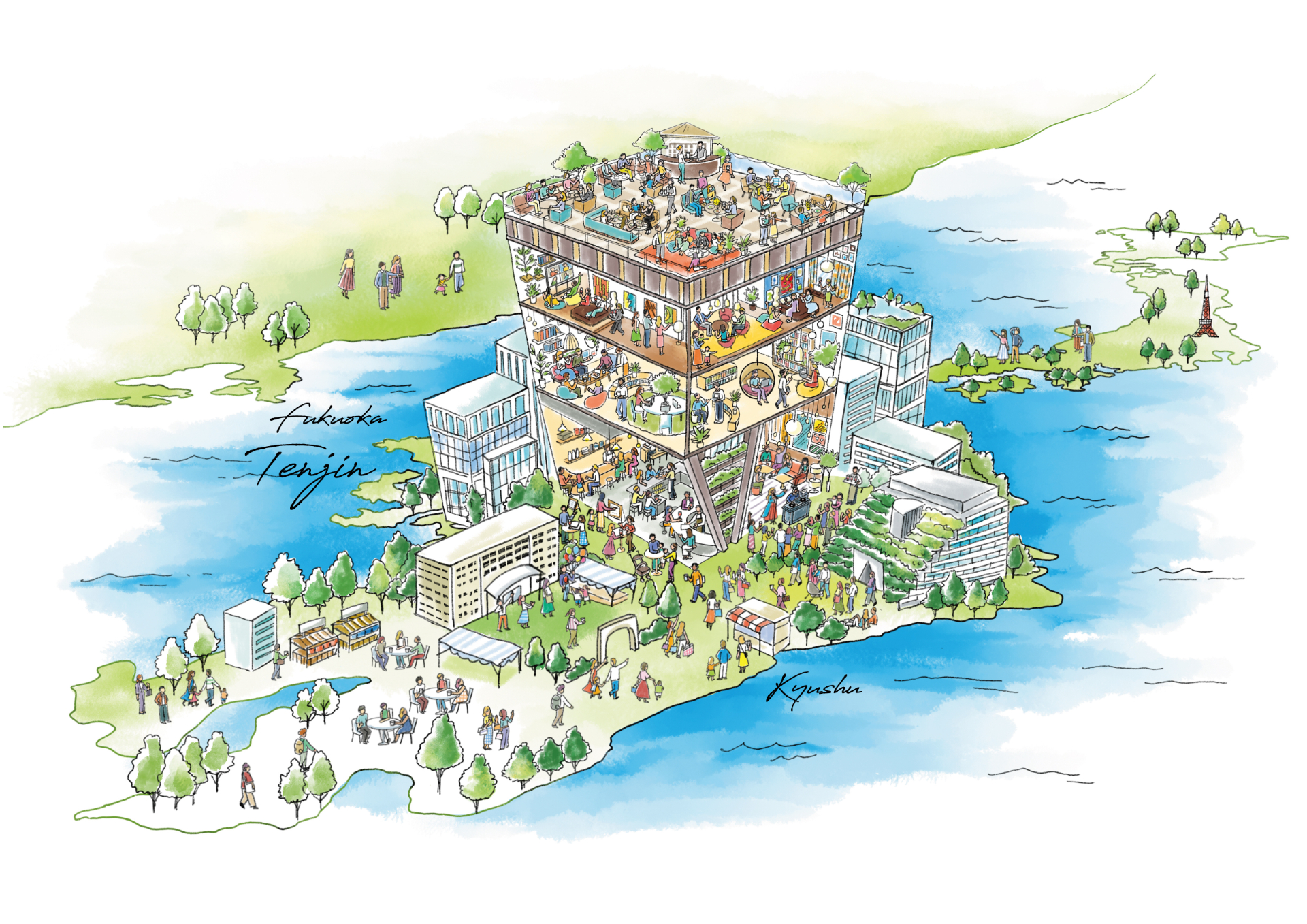 開発コンセプトは「福岡文化生態系～福岡のあたらしい文化を共に創造し続ける～」