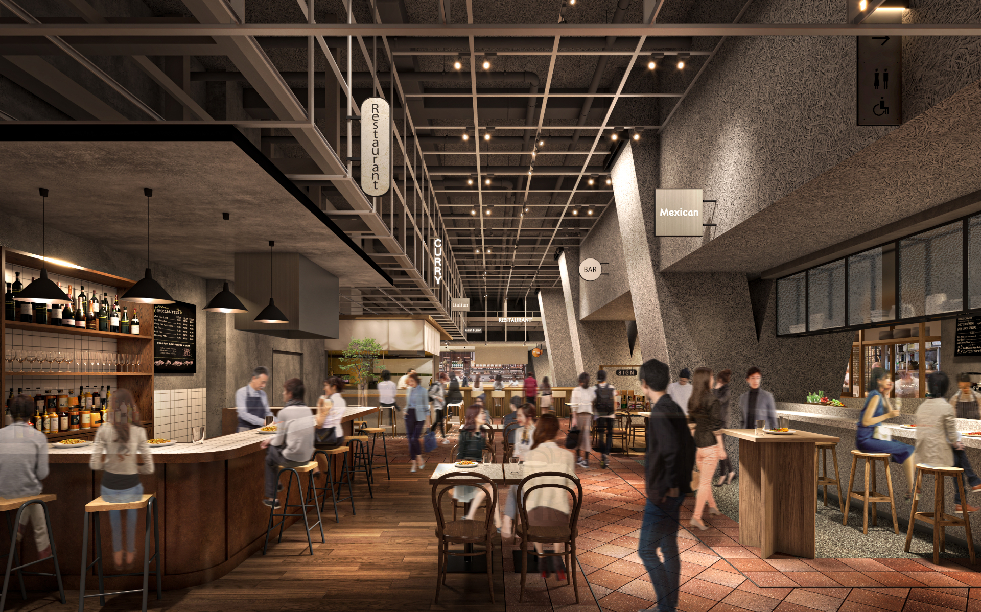 地下2階の商業ゾーン