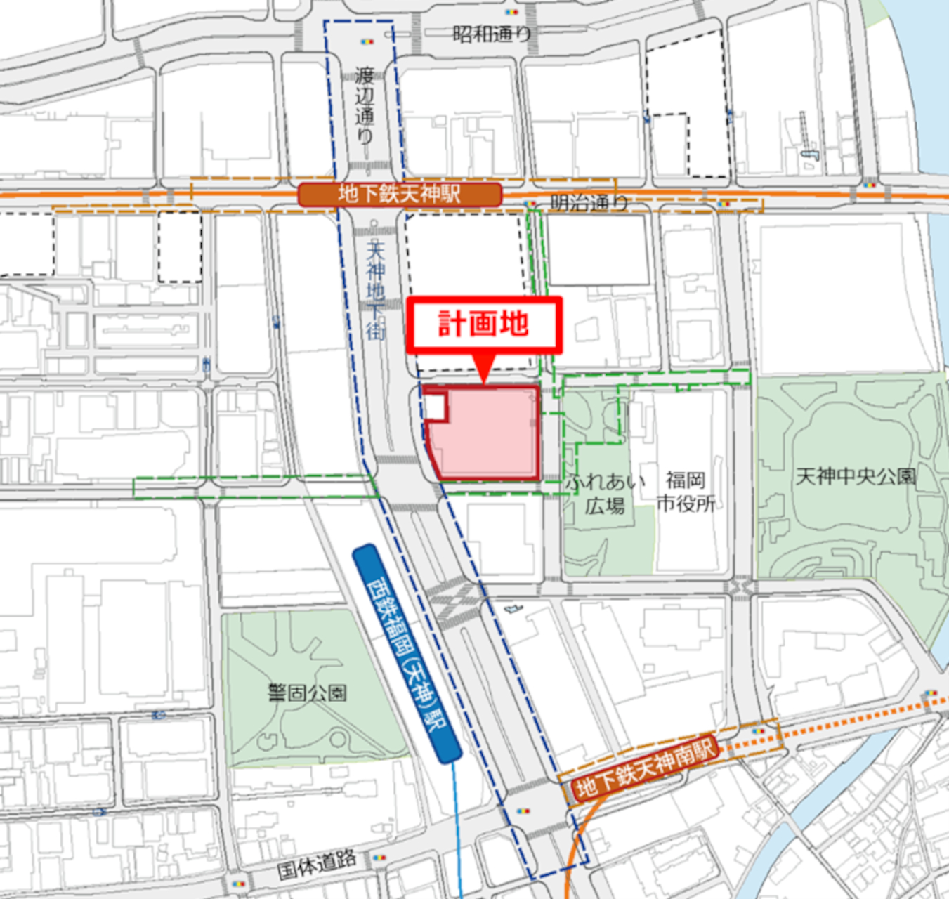 天神地区に新たな空間と雇用を創出するプロジェクト「天神ビッグバン」内に立地する
