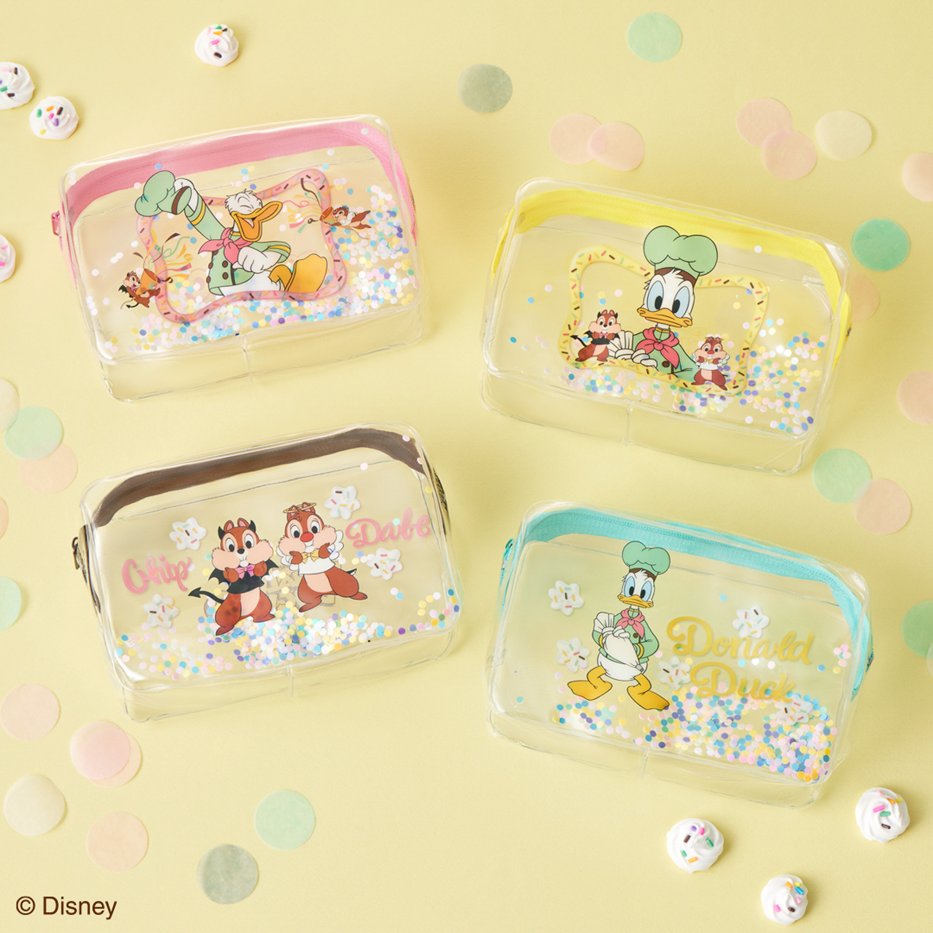 「ドナルド＆チップ＆デールクリアポーチ ～Happy！ Surprise！ CHOCO SPRAY～（全4種）」