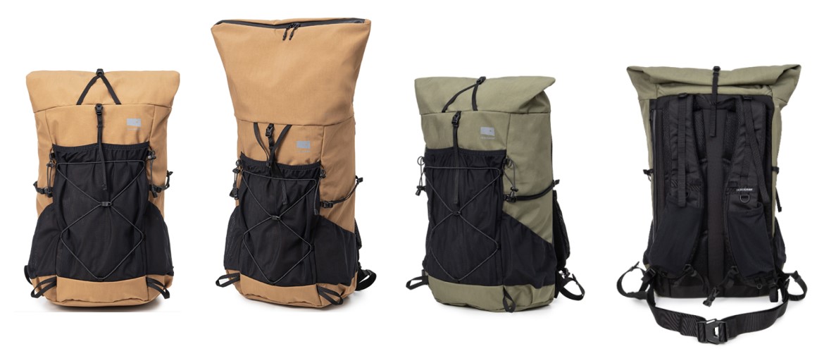 ロールアップし、ポケット容量を含めると40Lサイズになる