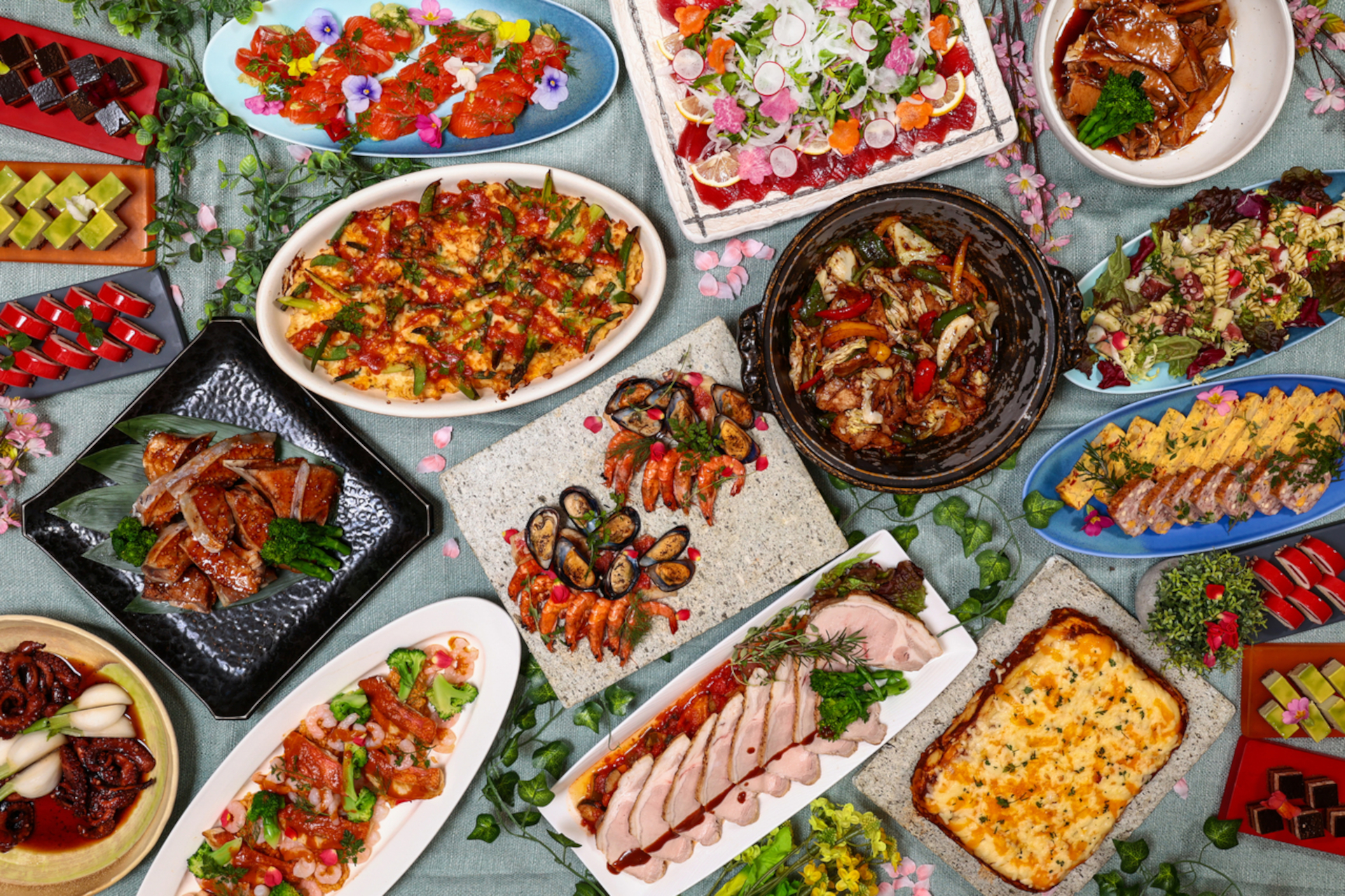 バリエーション豊かな約90種類の和洋中メニューが食べ放題！