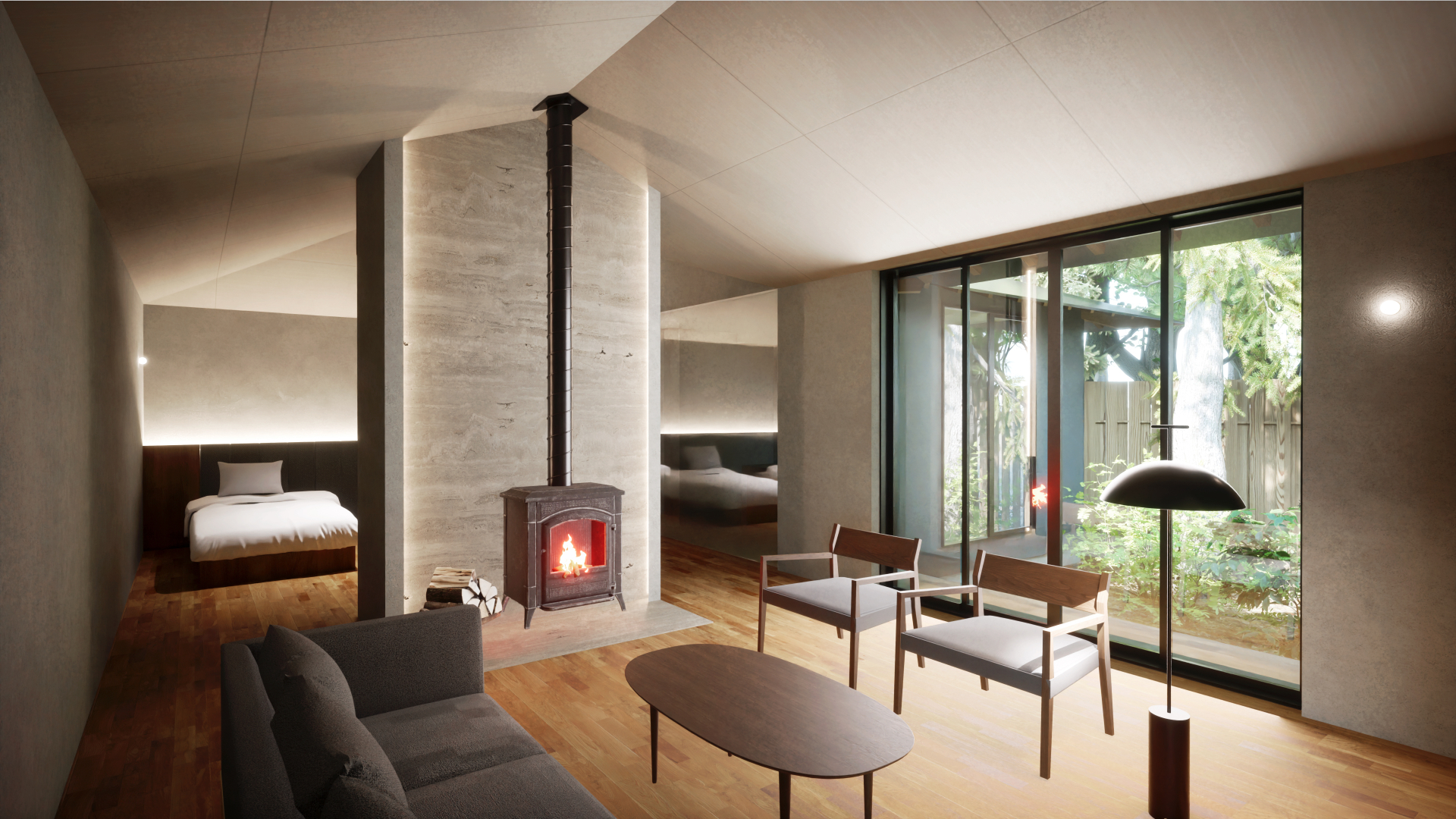 いぶきVILLAエリア温泉スイート16号棟（庭苑付き、定員2名）