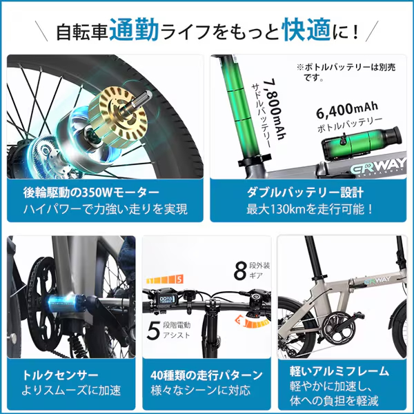 極上車‼️電動自転車 電動アシスト自転車 ERWAY a02 A02 極上車 美品 書類