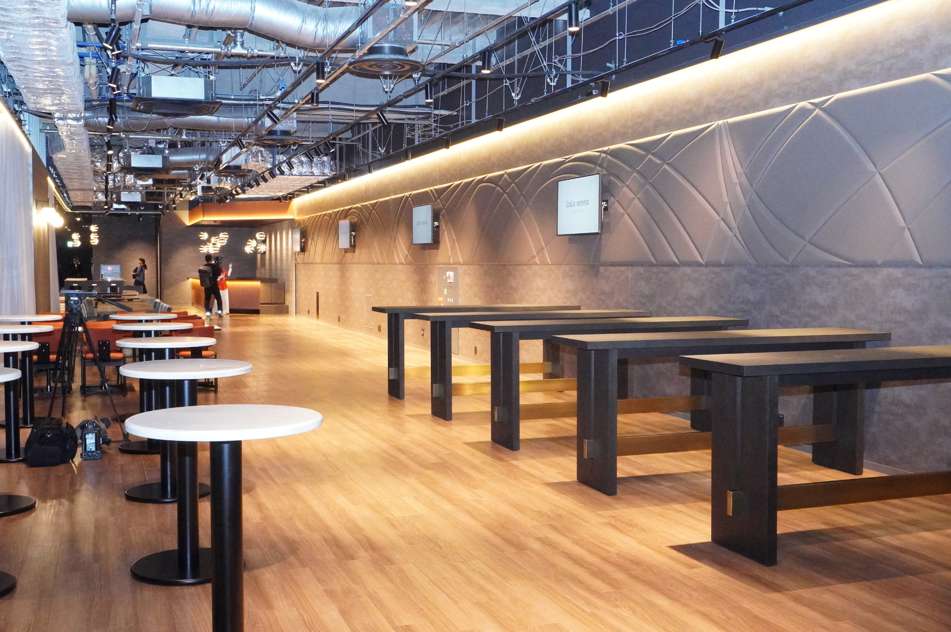 3階はVIPエリア。個室でアリーナを一望できるVIPルームや専用スタンド席、ファン同士が交流できるVIPラウンジなどを設けている。ボールの素材で作られた装飾やボールモチーフのインテリアもあちこちに