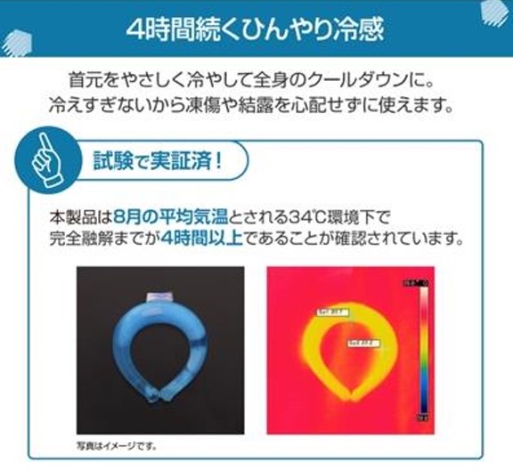 真夏日の環境で完全融解まで4時間持続する