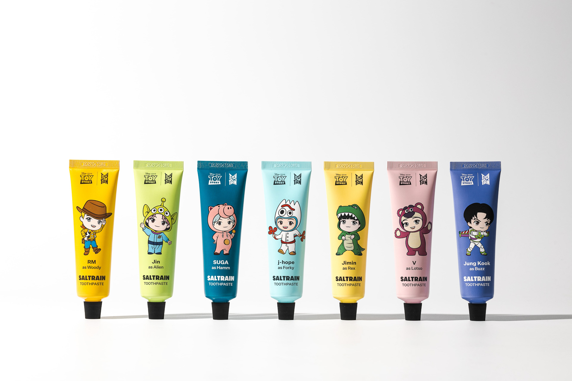BTSのキャラクター・TinyTANと「トイ・ストーリー」、SALTRAINがトリプルコラボでデンタルラインを発売