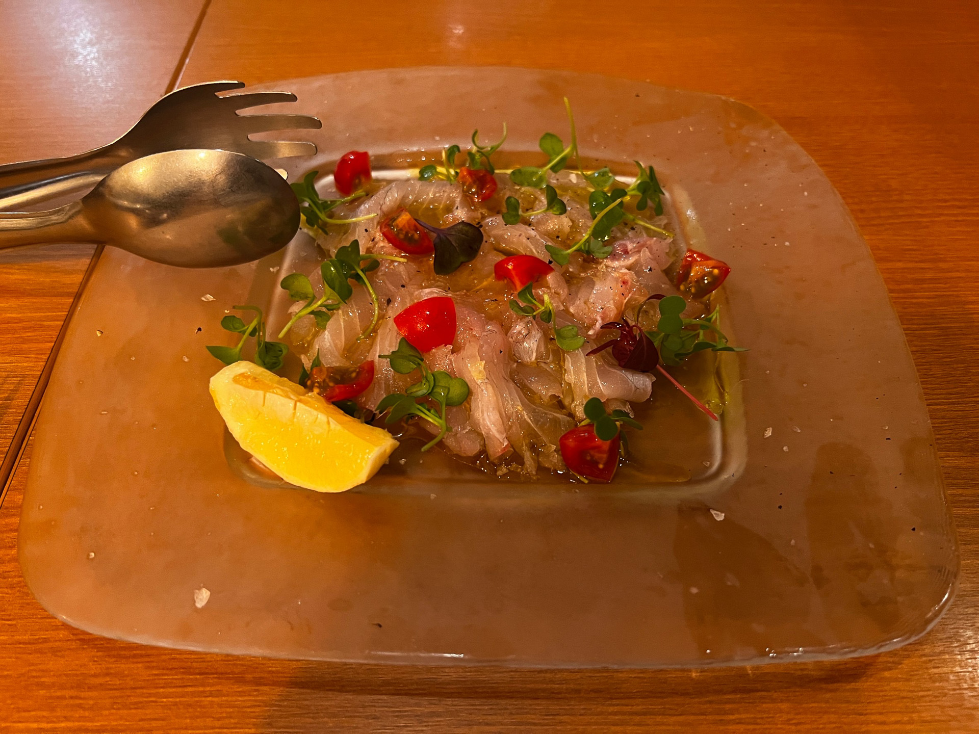 福島県産スズキのカルパッチョ