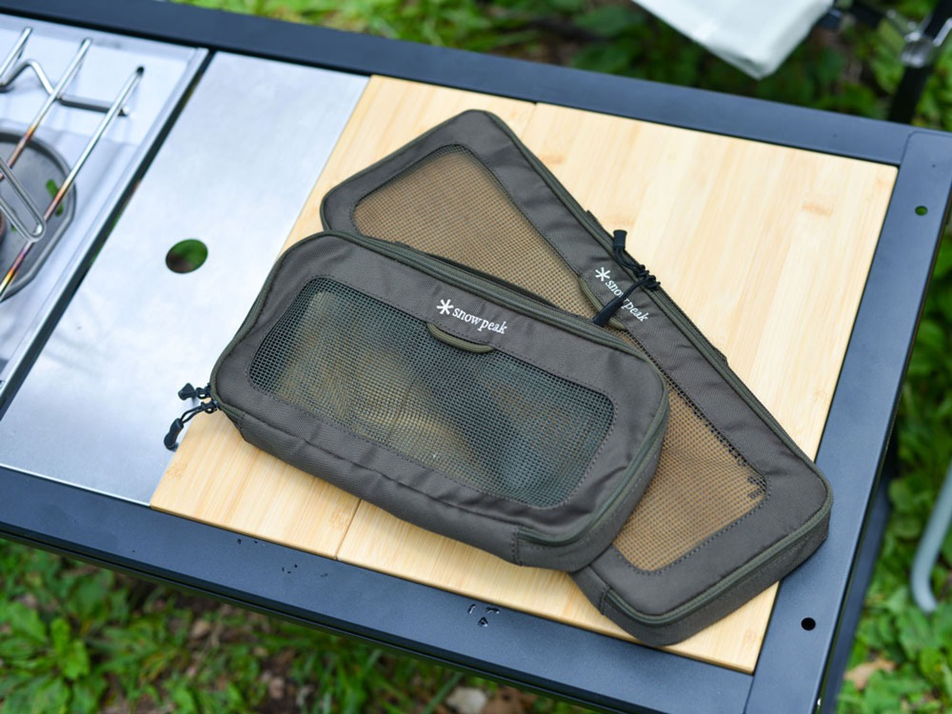 キッチンメッシュケースのオリーブカラー