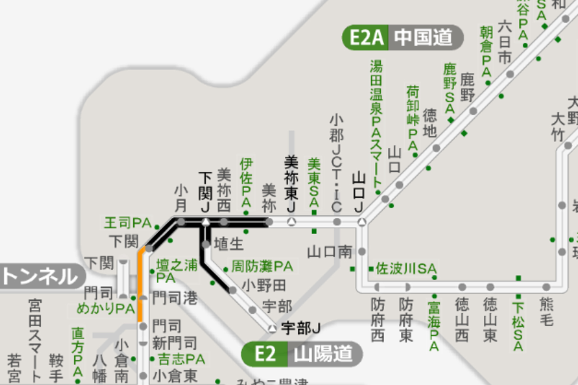 7月11日11時10分時点での通行止め区間