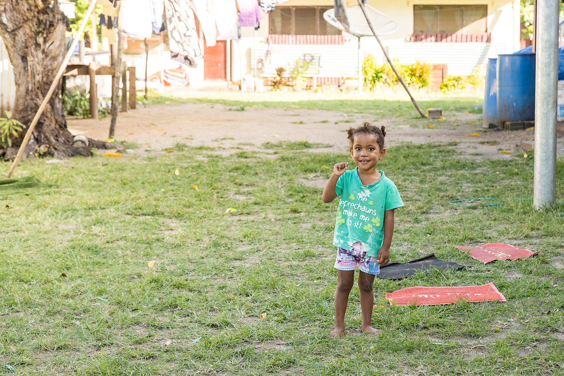 子供が手を振ってくれた