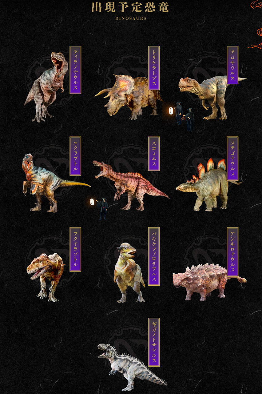 出現予定の恐竜