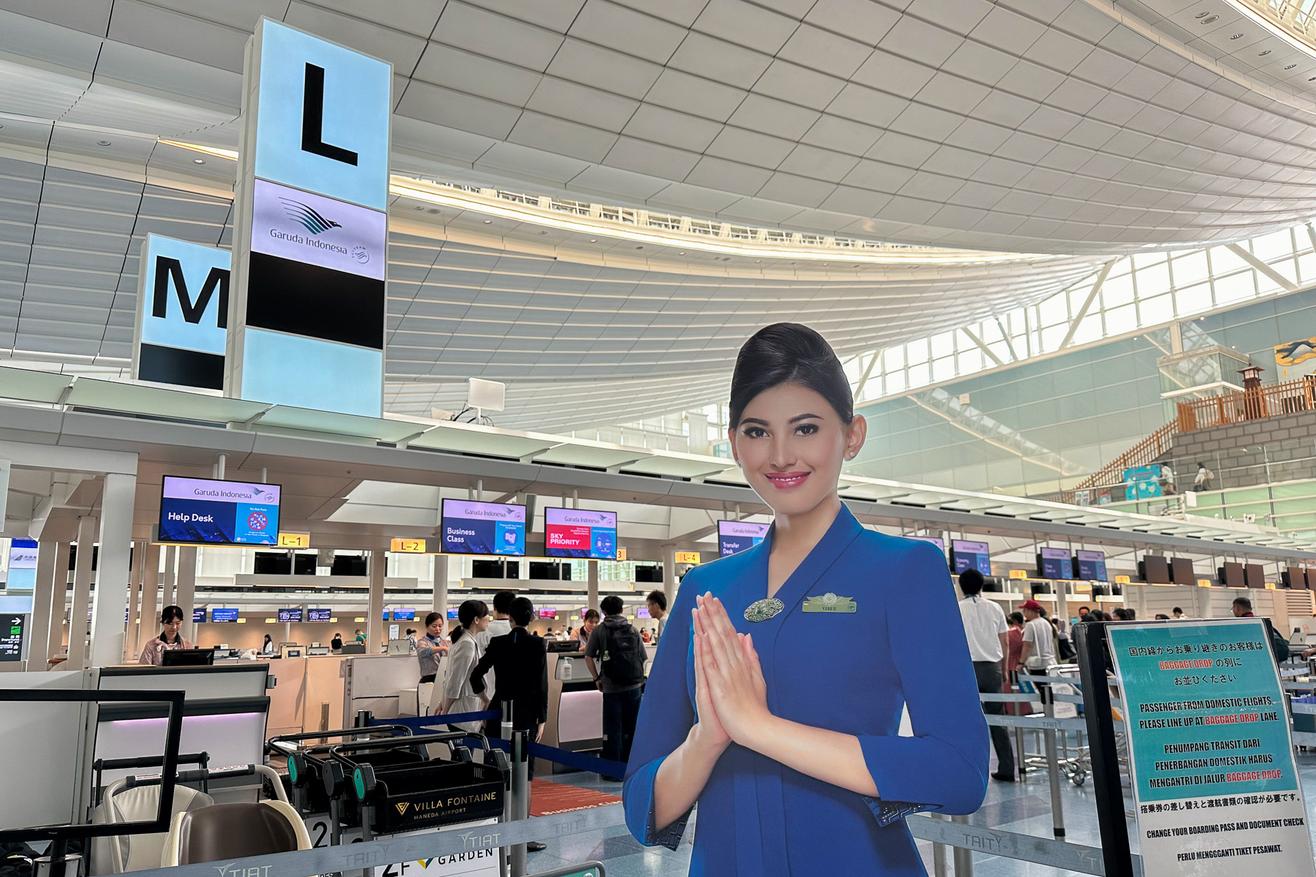 チェックインは羽田空港第3ターミナルのLカウンター