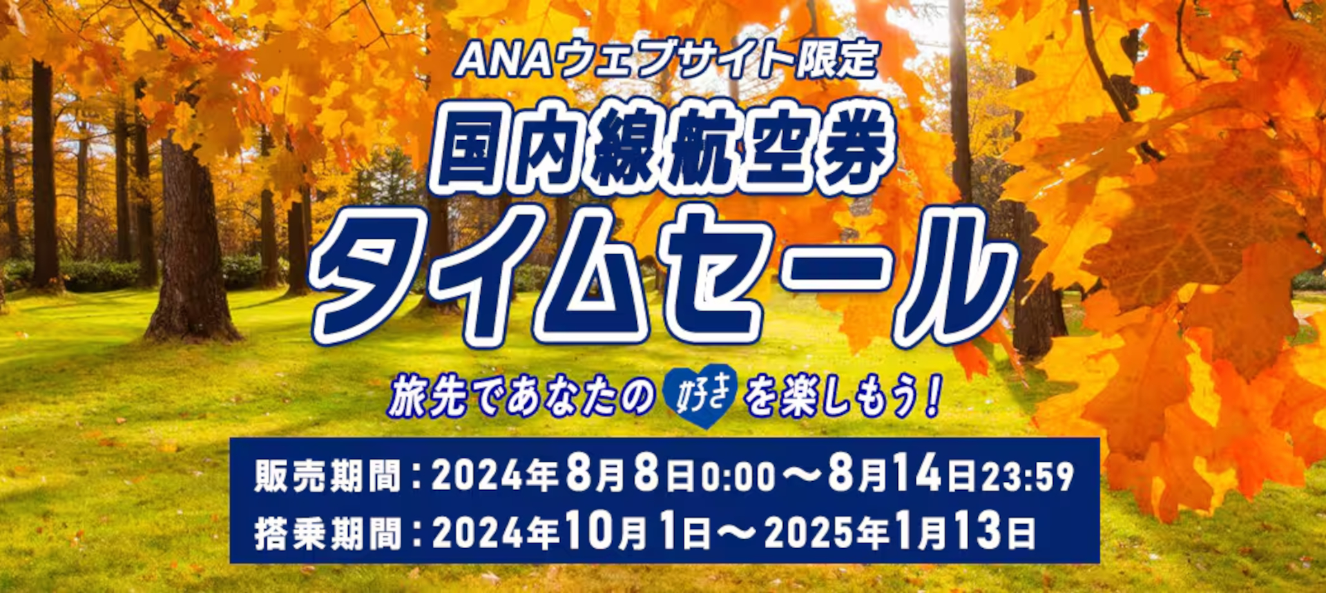 ANAの国内線航空券タイムセール開始